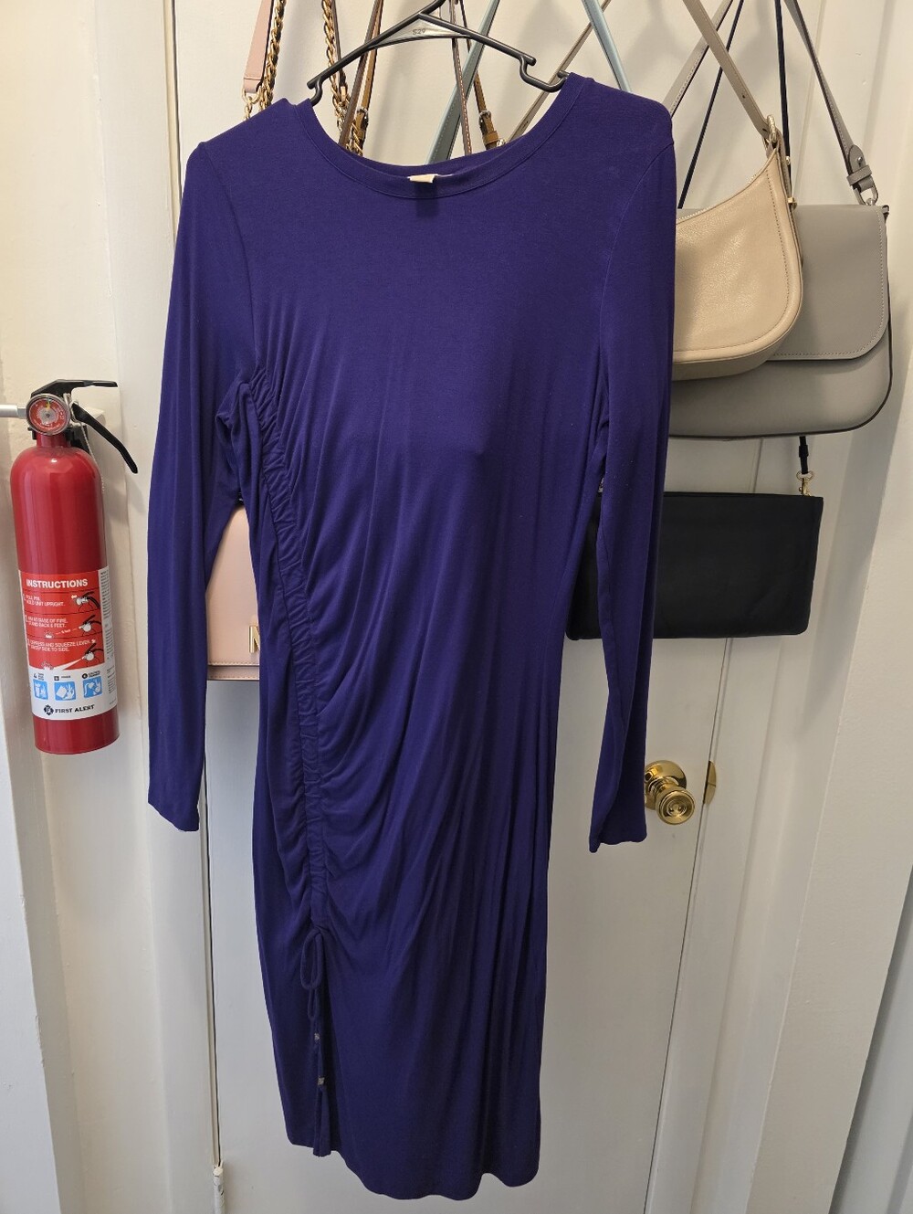 MichaelKors #RuchedDress #PurpleDress #CocktailDress #BodyconDress